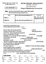 Đề thi chọn học sinh giỏi môn Tiếng Anh Lớp 6 - Năm học 2018-2019 - Phòng giáo dục và đào tạo huyện Thanh Oai